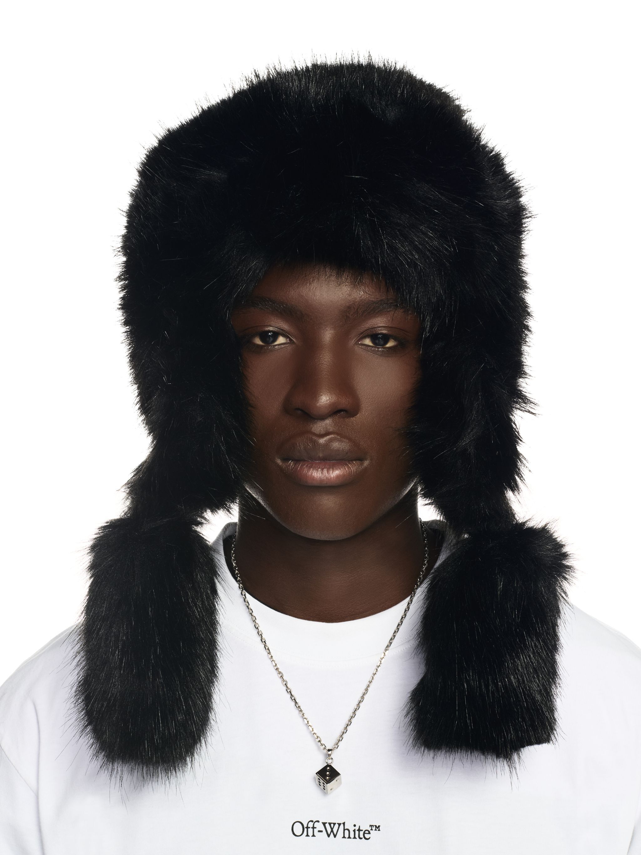 OFF WHITE Off Trapper Hat BLACK OMLA047W24FAB001