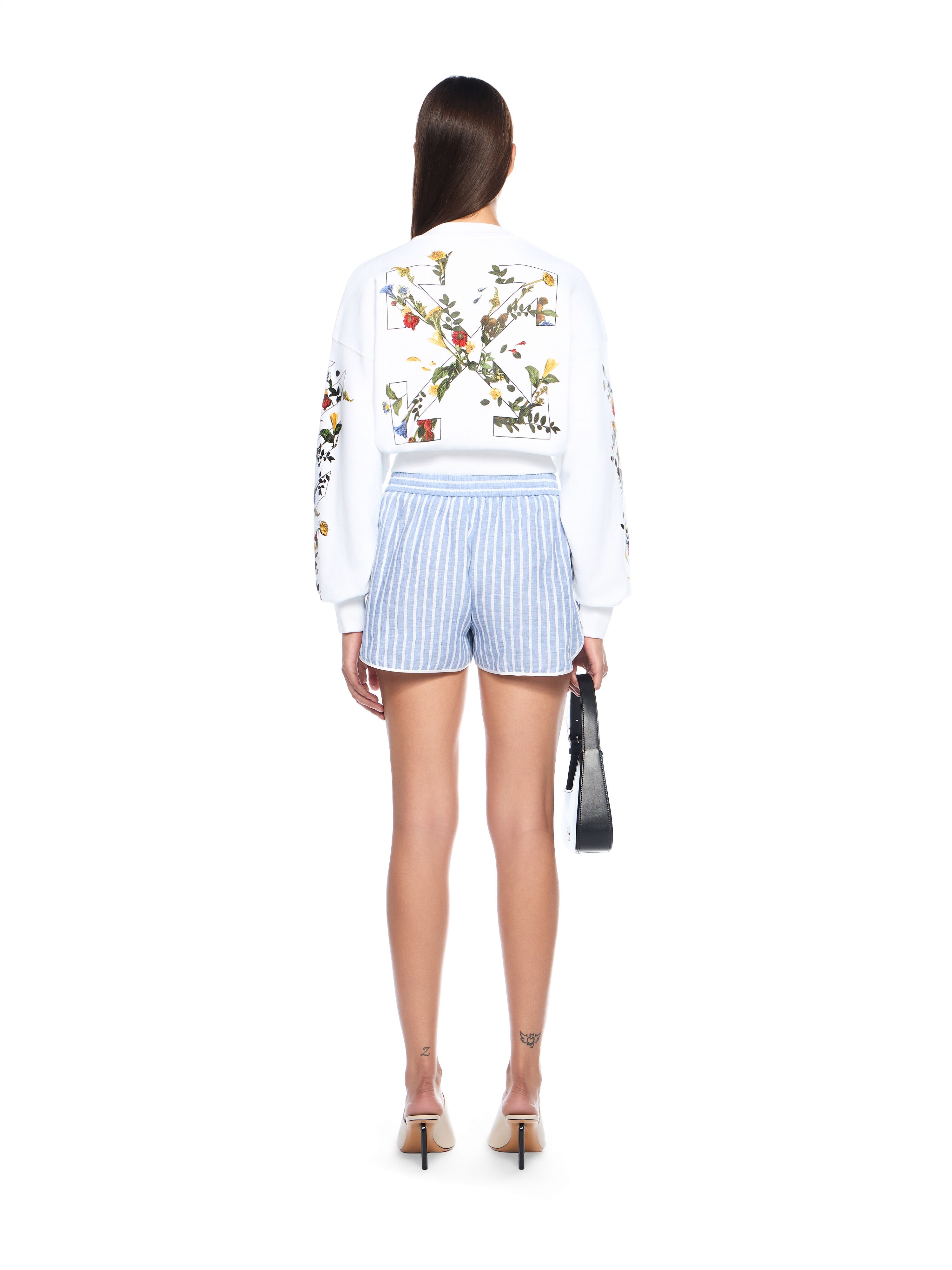OFF WHITE Striped Drawstring Shorts LIGHT BLUE - WHITE OWCB05MT25FAB001