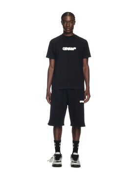 OFF WHITE Black Spray Arrow T-Shirt GREEN OMAA027T25JER00U