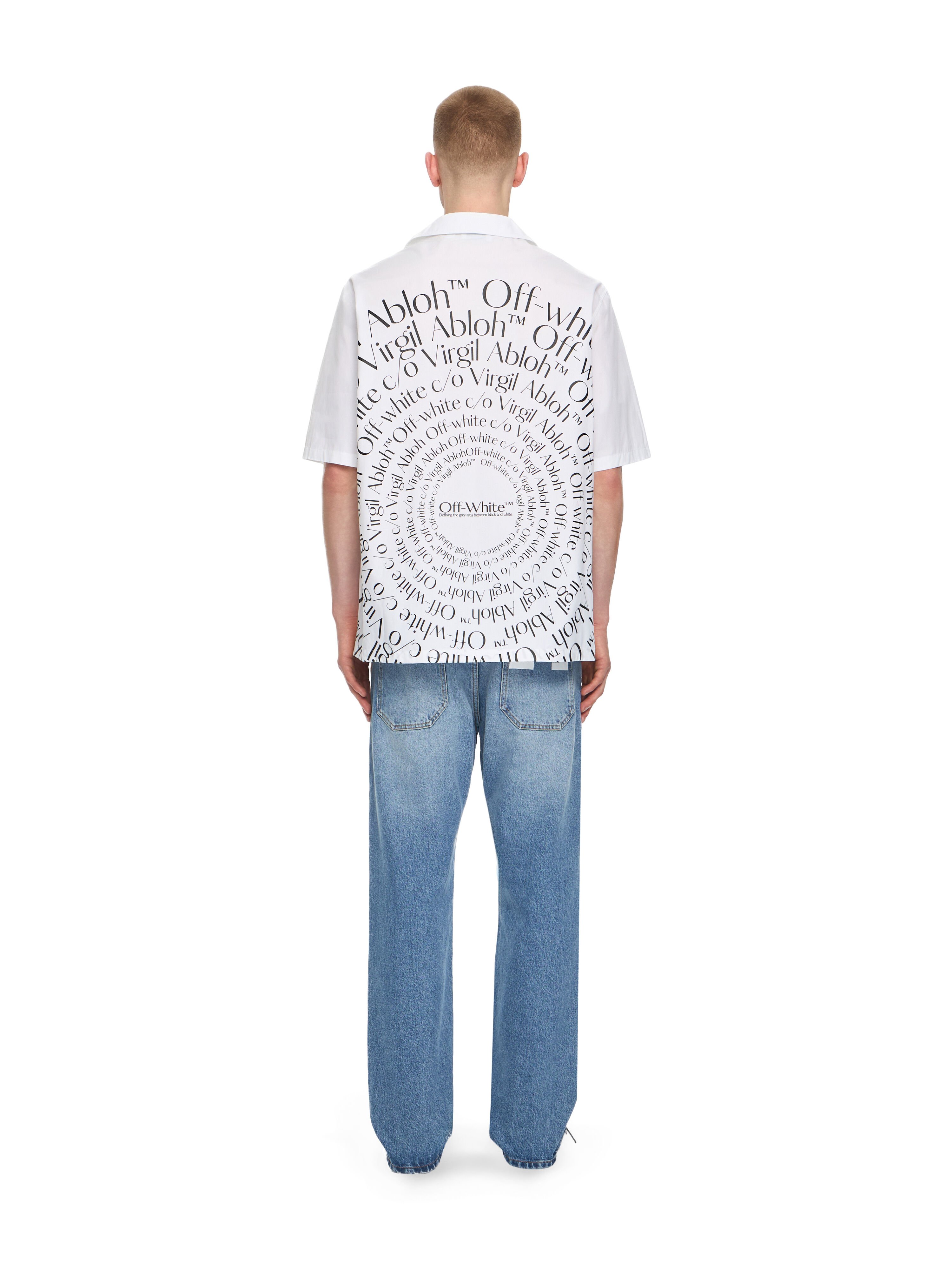 OFF WHITE Circle Off Bowling Shirt WHITE 44XGG01FS26F006