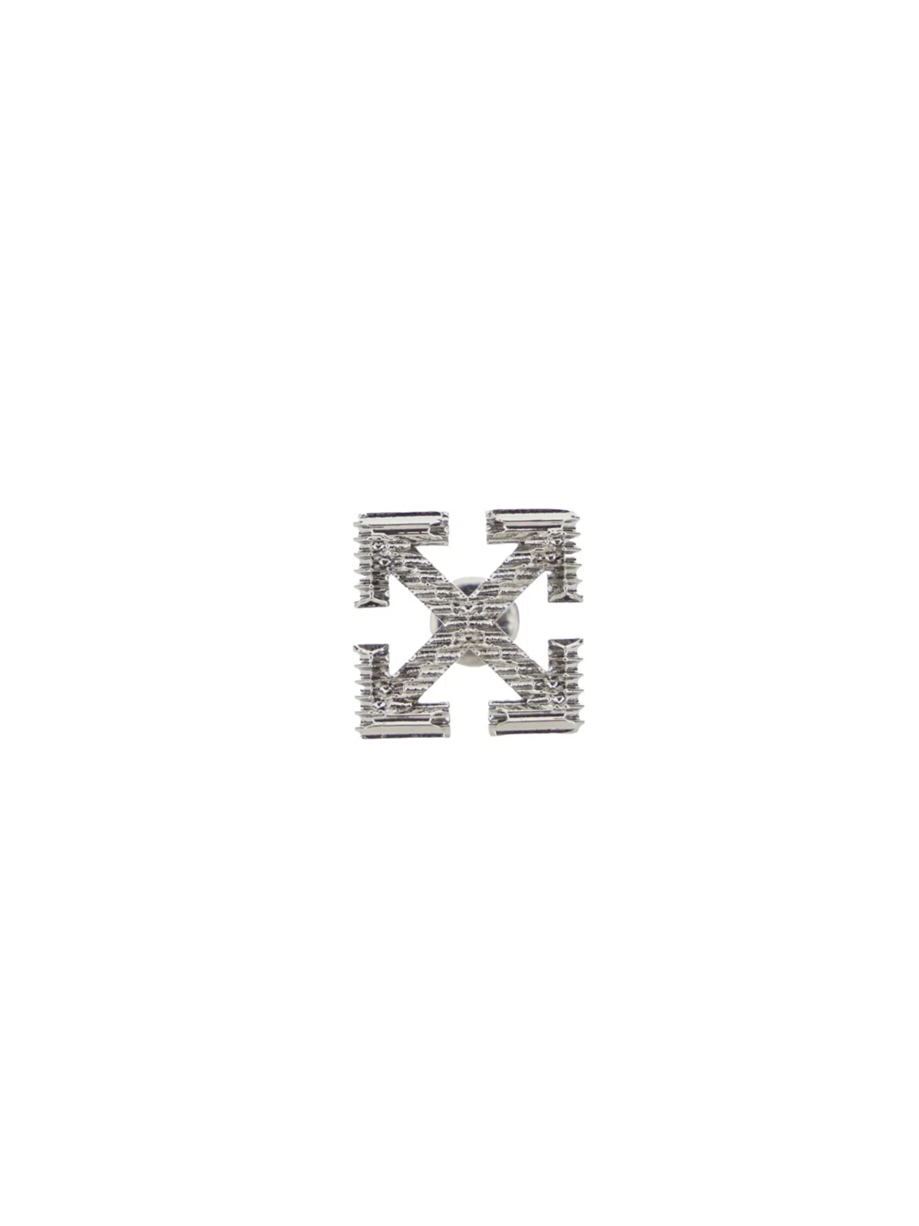 Arrow Textured Mono Earring in SILVER - SILVER for Men | Off-White™