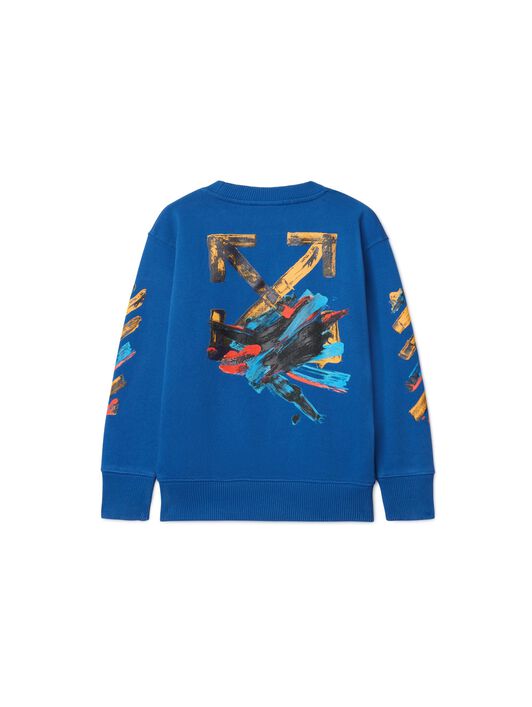 OFF WHITE Felpa Con Motivo Paint Arrow BLU OBBA001S25FLE007
