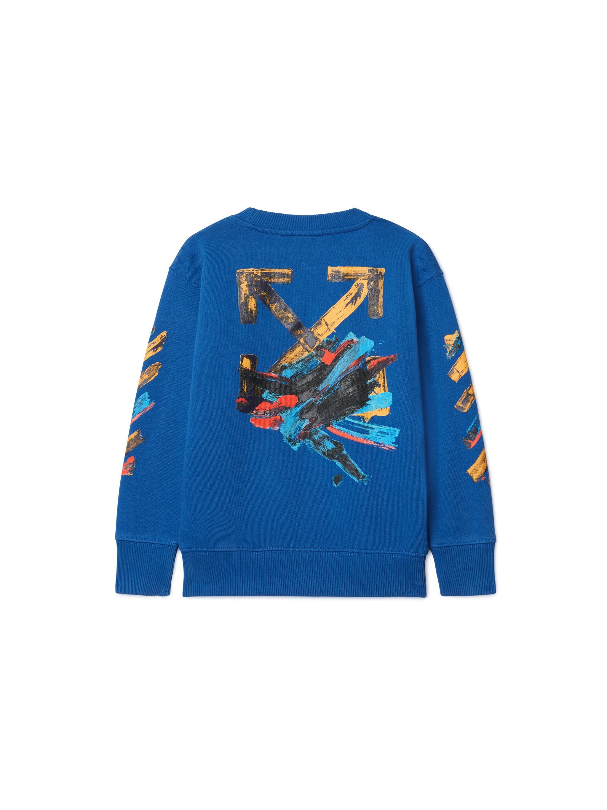 OFF WHITE Felpa Con Motivo Paint Arrow BLU OBBA001S25FLE007