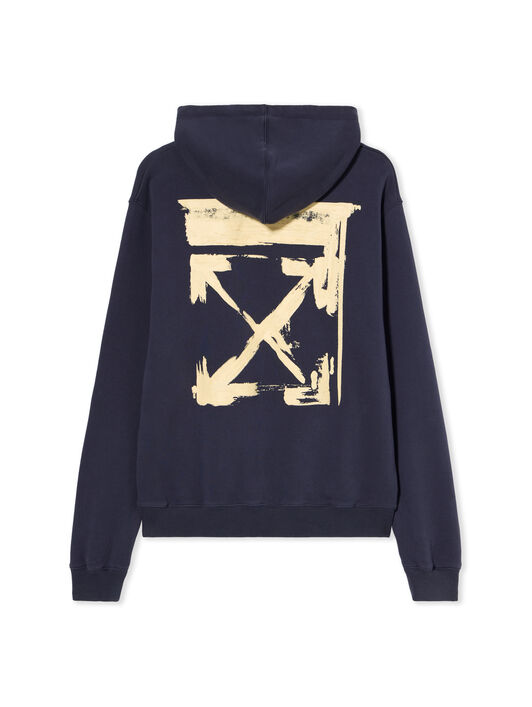 OFF WHITE Ink Arrow Regular Logo Hoodie DARK SAPPHIRE-DOUBLE CREAM OWBB035F25FLE002