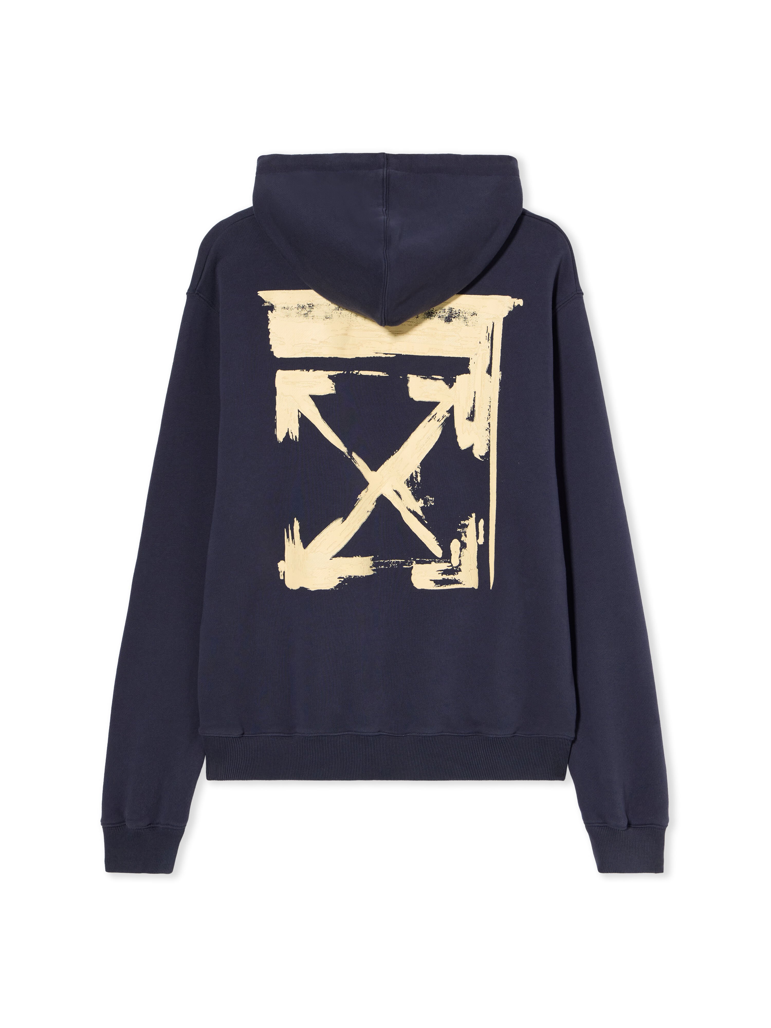 OFF WHITE Ink Arrow Regular Logo Hoodie DARK SAPPHIRE-DOUBLE CREAM OWBB035F25FLE002
