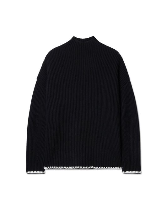 OFF WHITE Merino Wo Trim Arrow Turtlen BLACK OWHF054F24KNI001