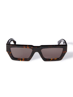 OFF WHITE Havana/Dunkelgraue Manchester Sonnenbrille  OERI129C99PLA001