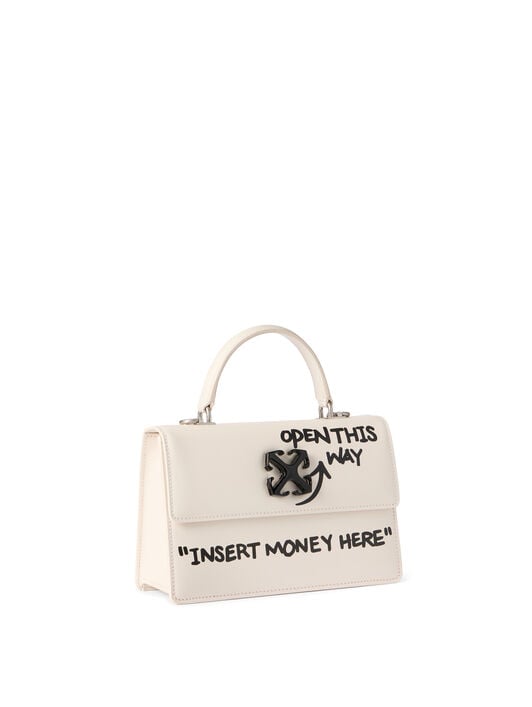 OFF WHITE Jitney 1.4 Top Handle Quote DUST - BLACK OWNP062C99LEA004