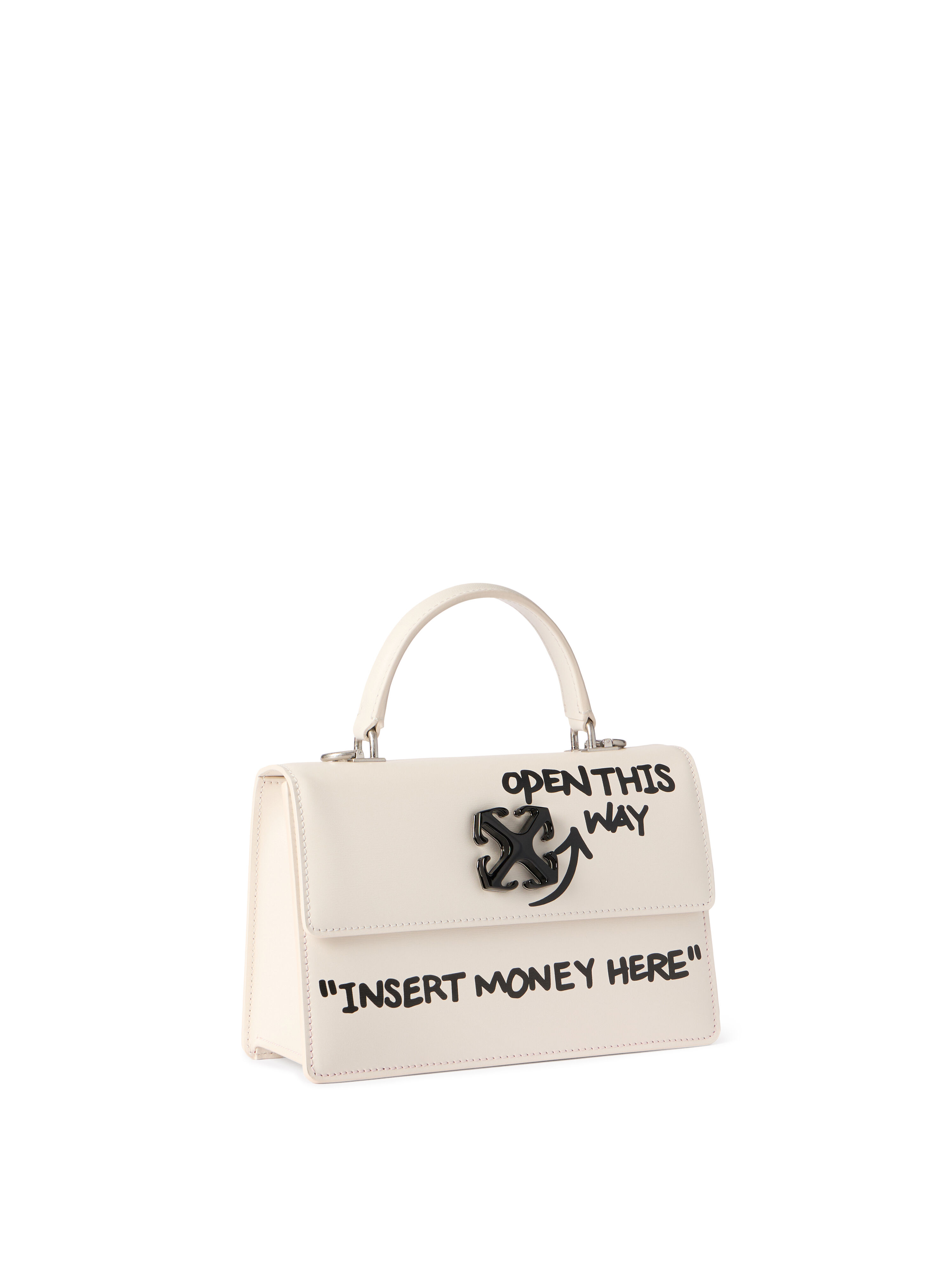 OFF WHITE Jitney 1.4 Top Handle Quote DUST - BLACK OWNP062C99LEA004