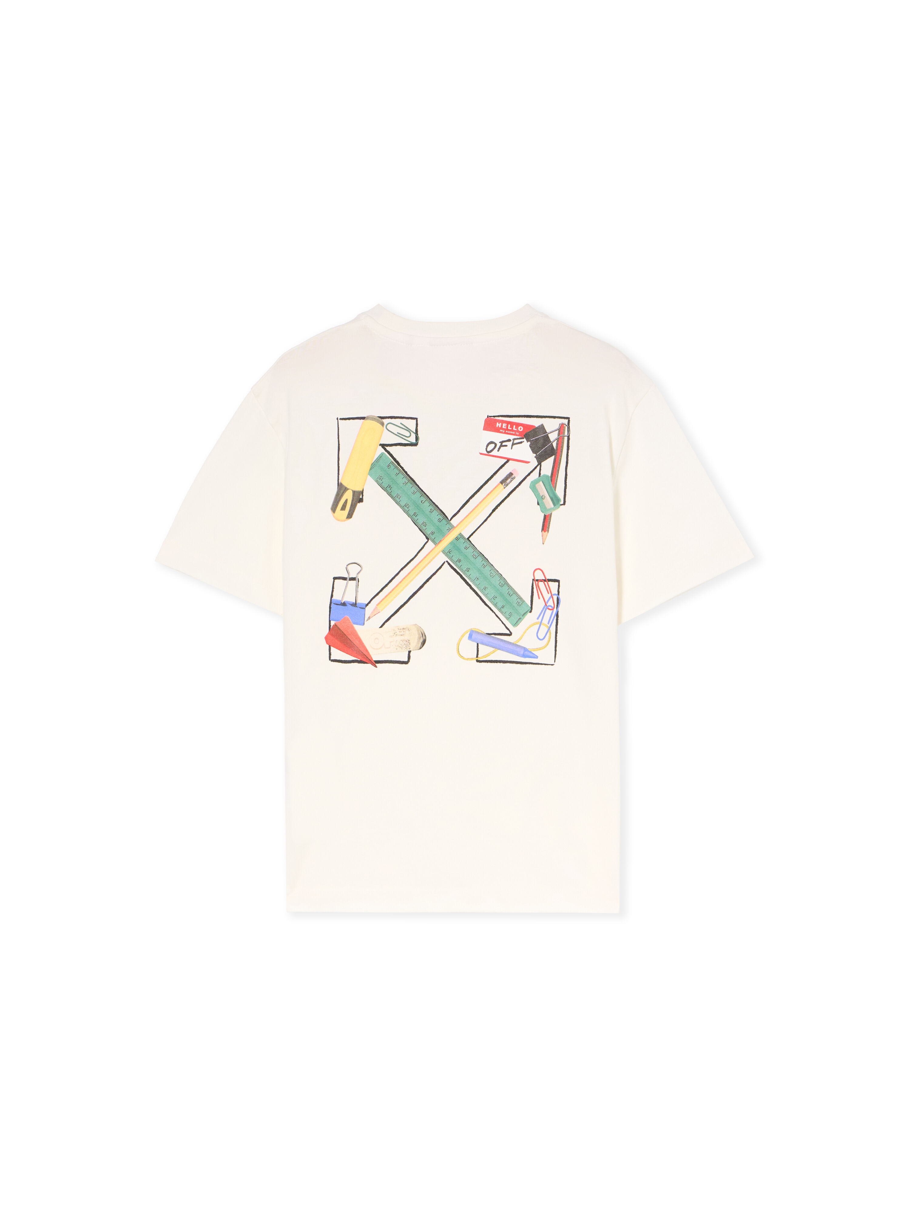 OFF WHITE Bts Arrow Ruler Logo T-Shirt WHITE - MULTICOLOR OBAA002F25JER00K