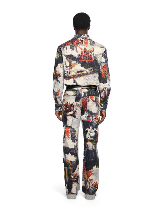 OFF WHITE World Paint Milit Shirt DUSTY BLUE - NO COLOR OMYD05PF25DEN002