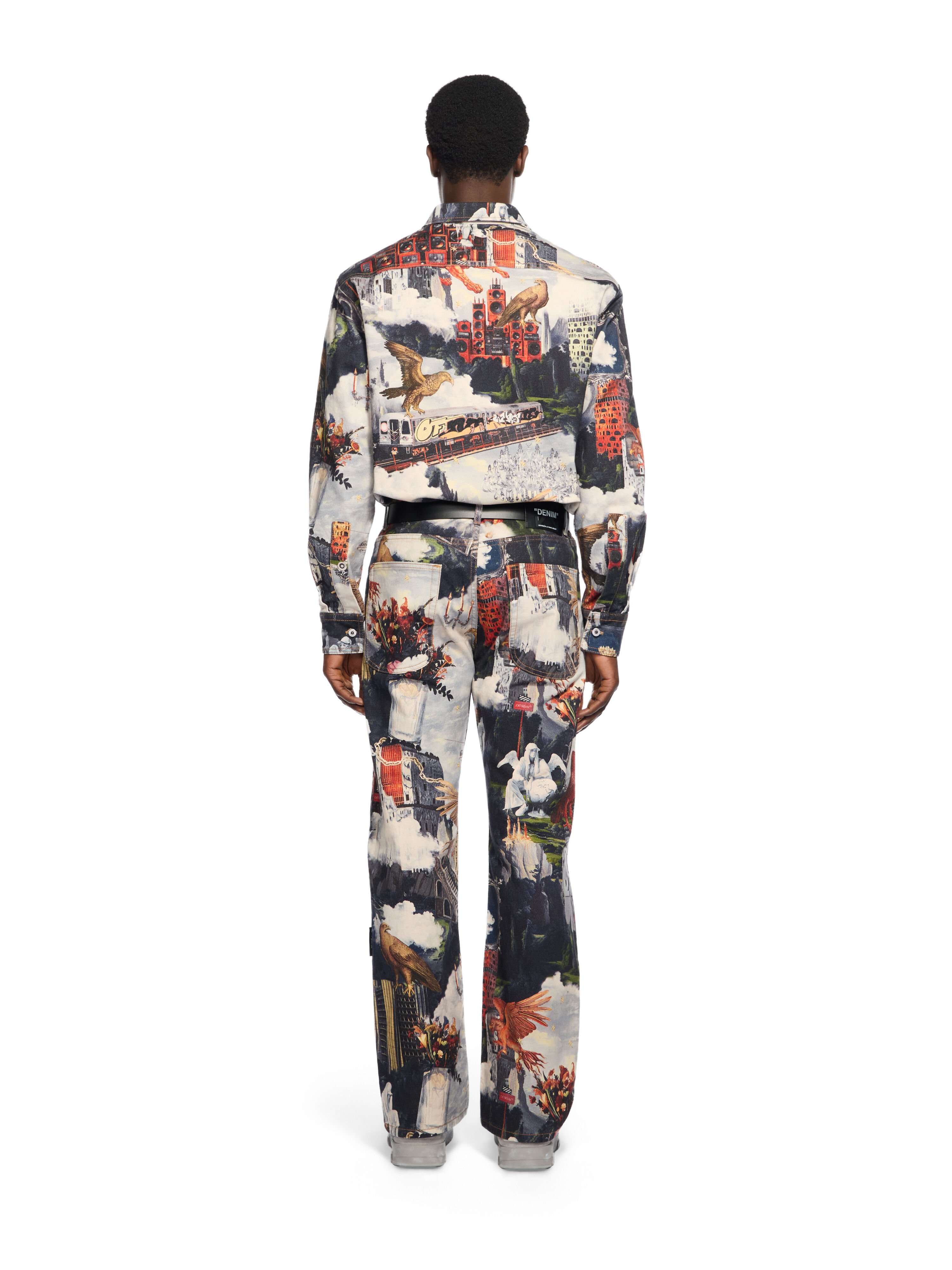 OFF WHITE World Paint Milit Shirt DUSTY BLUE - NO COLOR OMYD05PF25DEN002