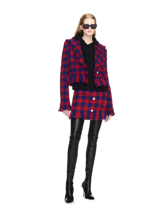 Vichy Fransen Minirock OFF WHITE Vichy Fransen Minirock ROT OWCU002F24FAB001