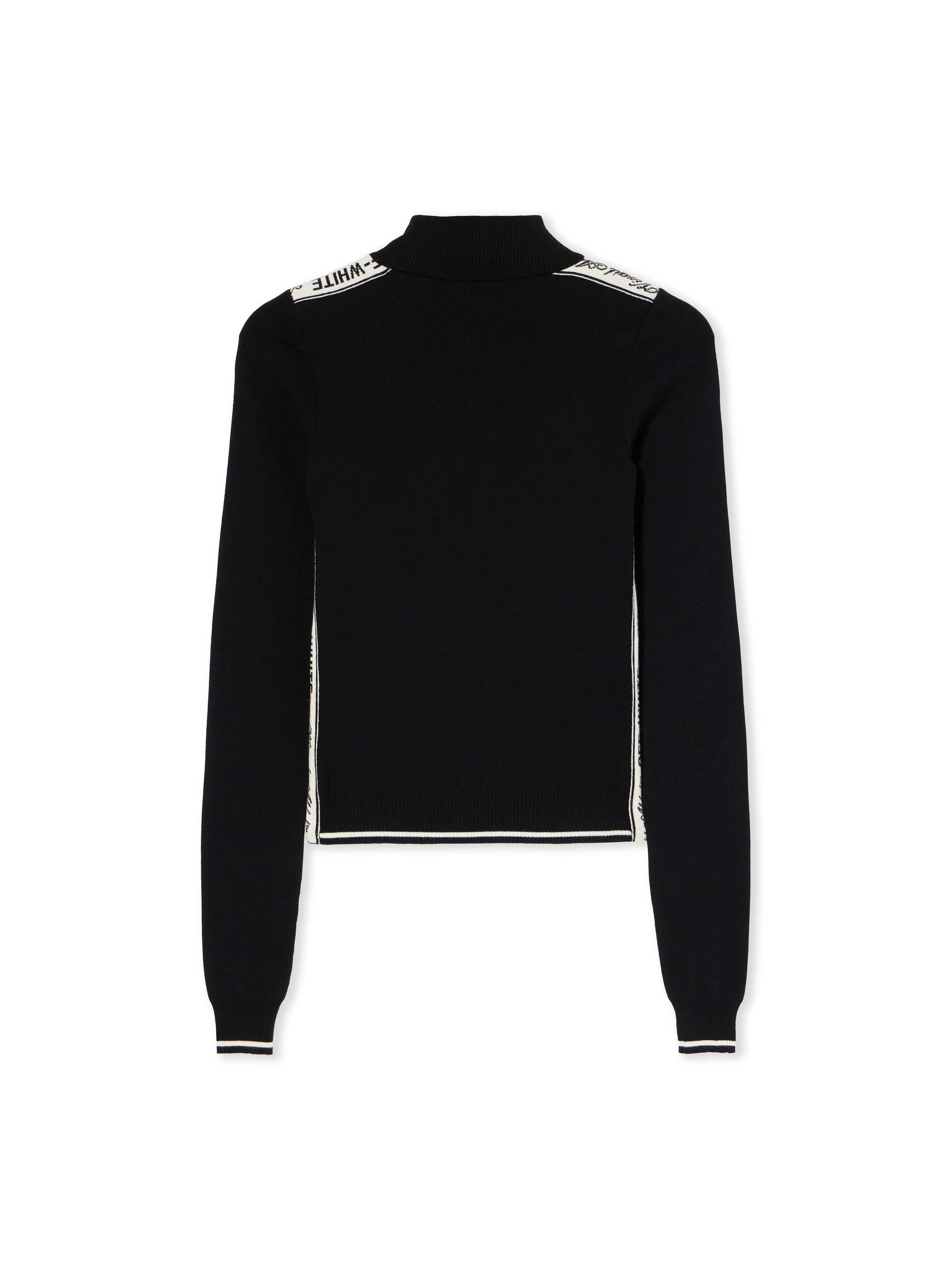 OFF WHITE Logoband Knit Turtleneck Sweater BLACK - WHITE OWHF05BF25KNI001