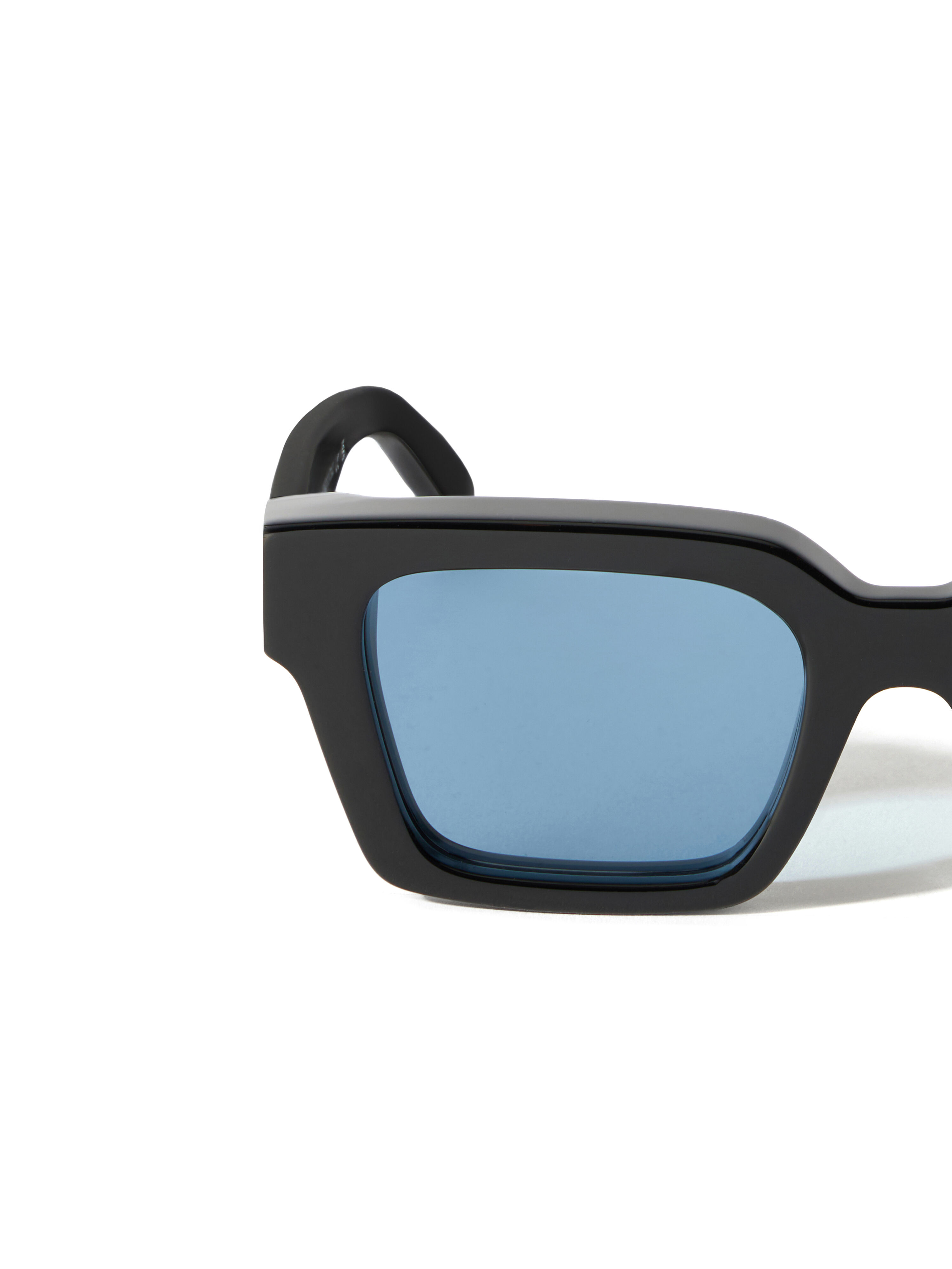 OFF WHITE Virgil  L Light Blue Lens Sunglasses Shiny Black OW1022103753