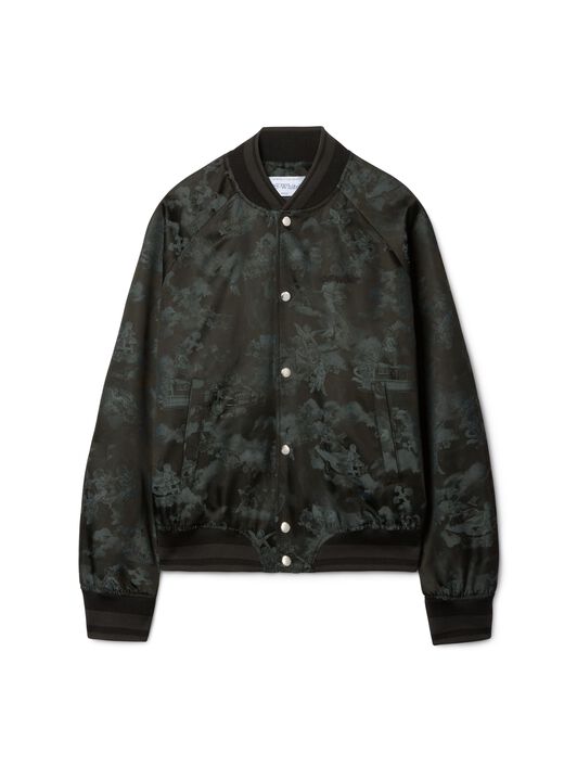 OFF WHITE Black Fresco Souvenir Varsity Jacket BLACK OMEH05AS25FAB002