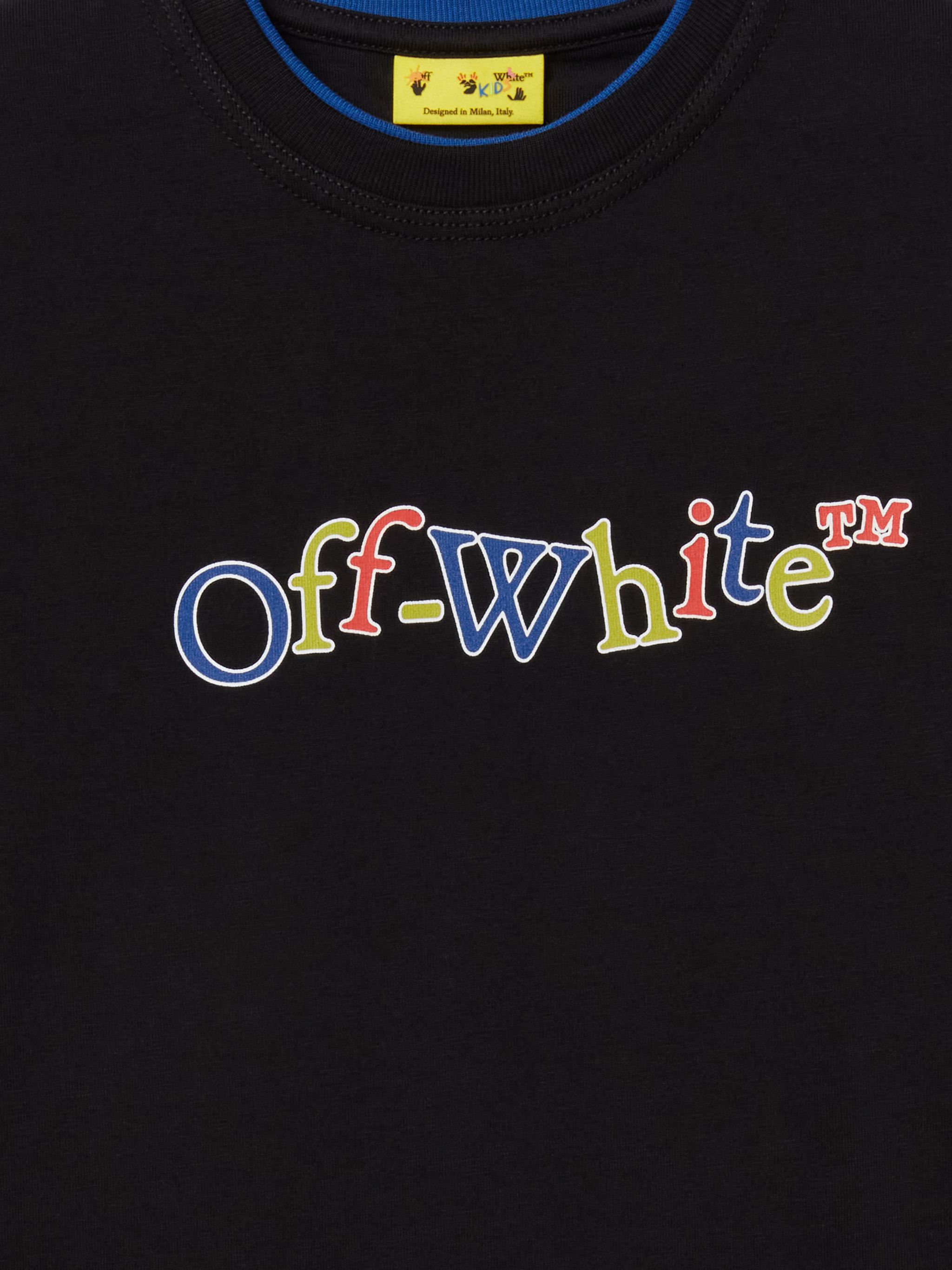 OFF WHITE Bookish Crazy Tee S/S BLACK OBAA012F24JER001