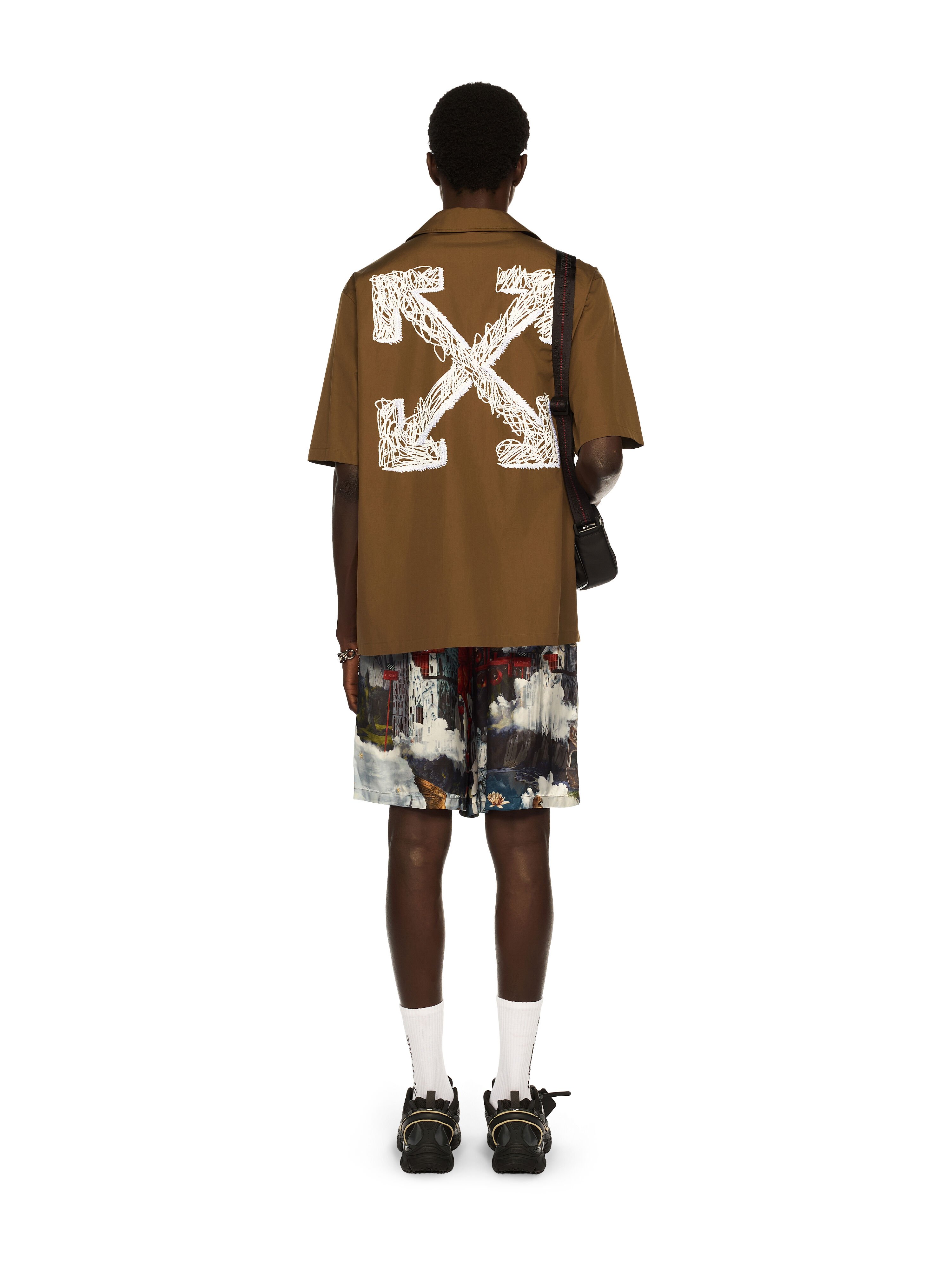 OFF WHITE Scribble Arrow Poplin Shirt BEECH - WHITE OMGG01FF25FAB004