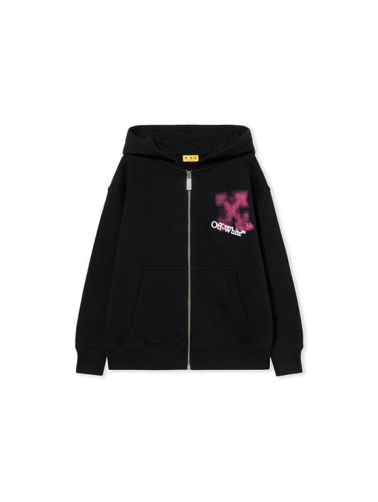 Arrow Spray Hoodie Zip Up OFF WHITE Arrow Spray Hoodie Zip Up BLACK - FUCHSIA OGBE001F25FLE001
