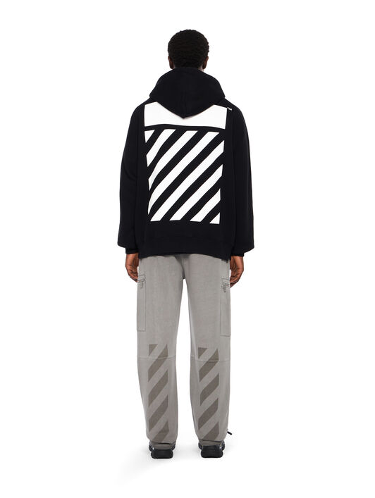 OFF WHITE Flannel Diagonal Skate Hoodie BLACK - WHITE OMBB085F25FLE00S