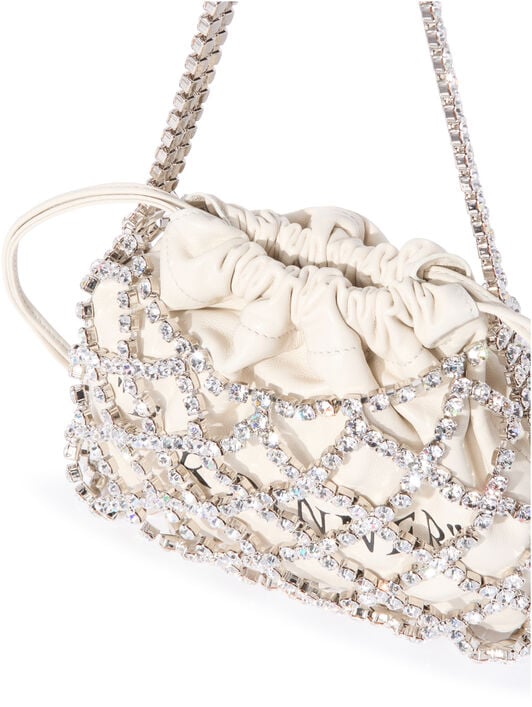 CLUTCH FOR DINNER CON CRISTALLI OFF WHITE CLUTCH FOR DINNER CON CRISTALLI NEUTRI OWNN188C99MET001
