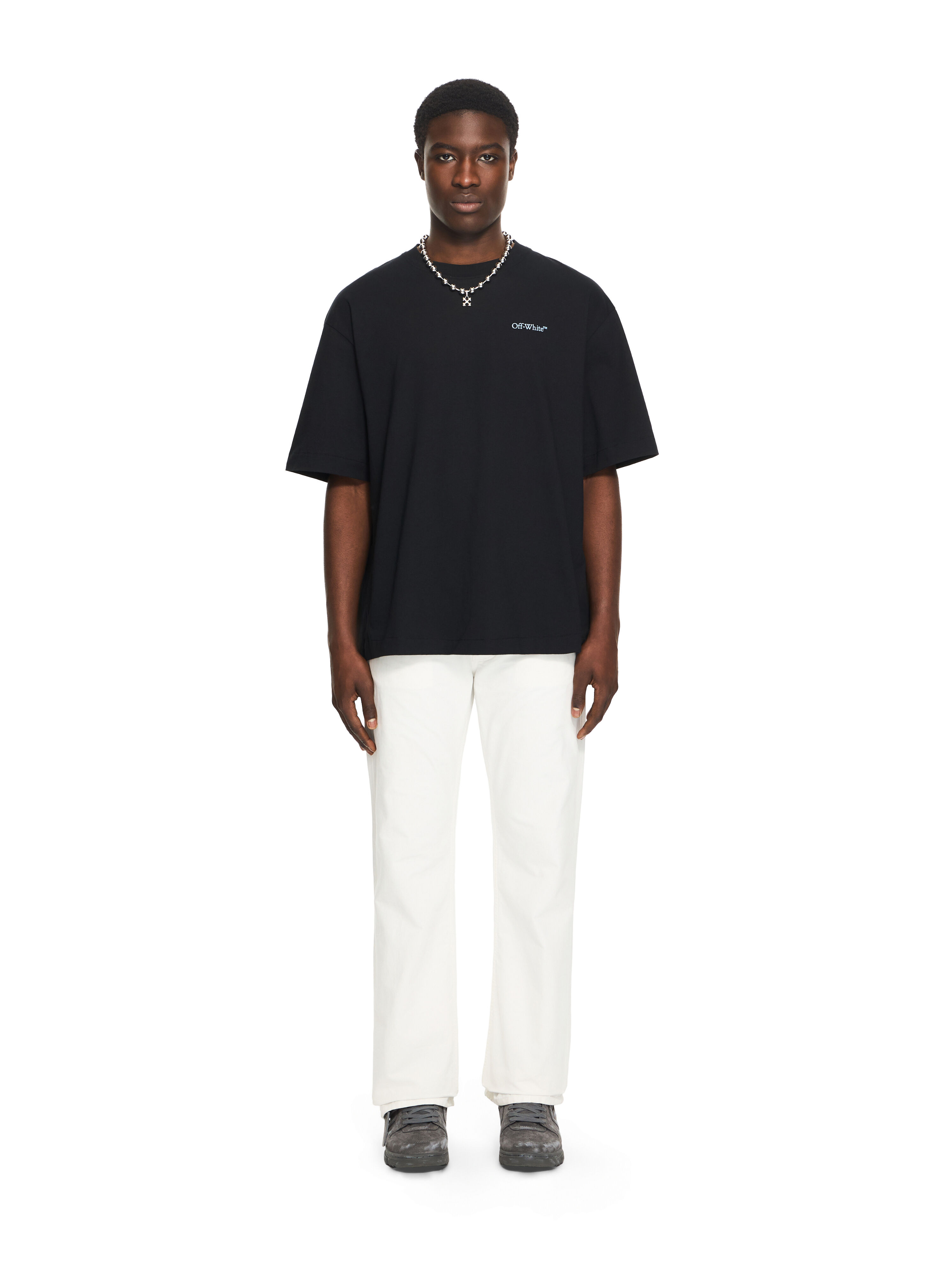 OFF WHITE Barber Arrow Skate T-Shirt BLACK-SERENITY 44MAA120G5J00A