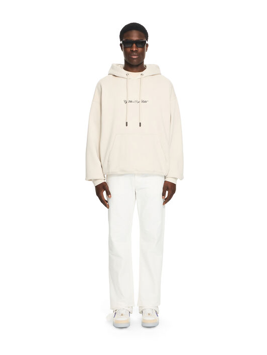 OFF WHITE Script Arrow Diagonal Skate Hoodie PUMICE STONE 44MBB085S26F004