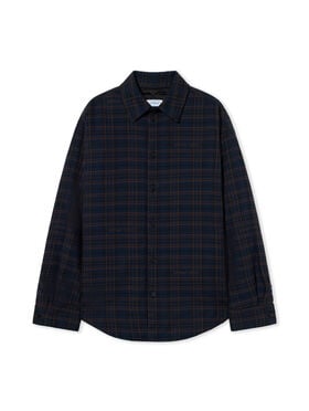 OFF WHITE Check Flannel Padded Overshirt BLUE GRAPHITE 44MES01FF26F001