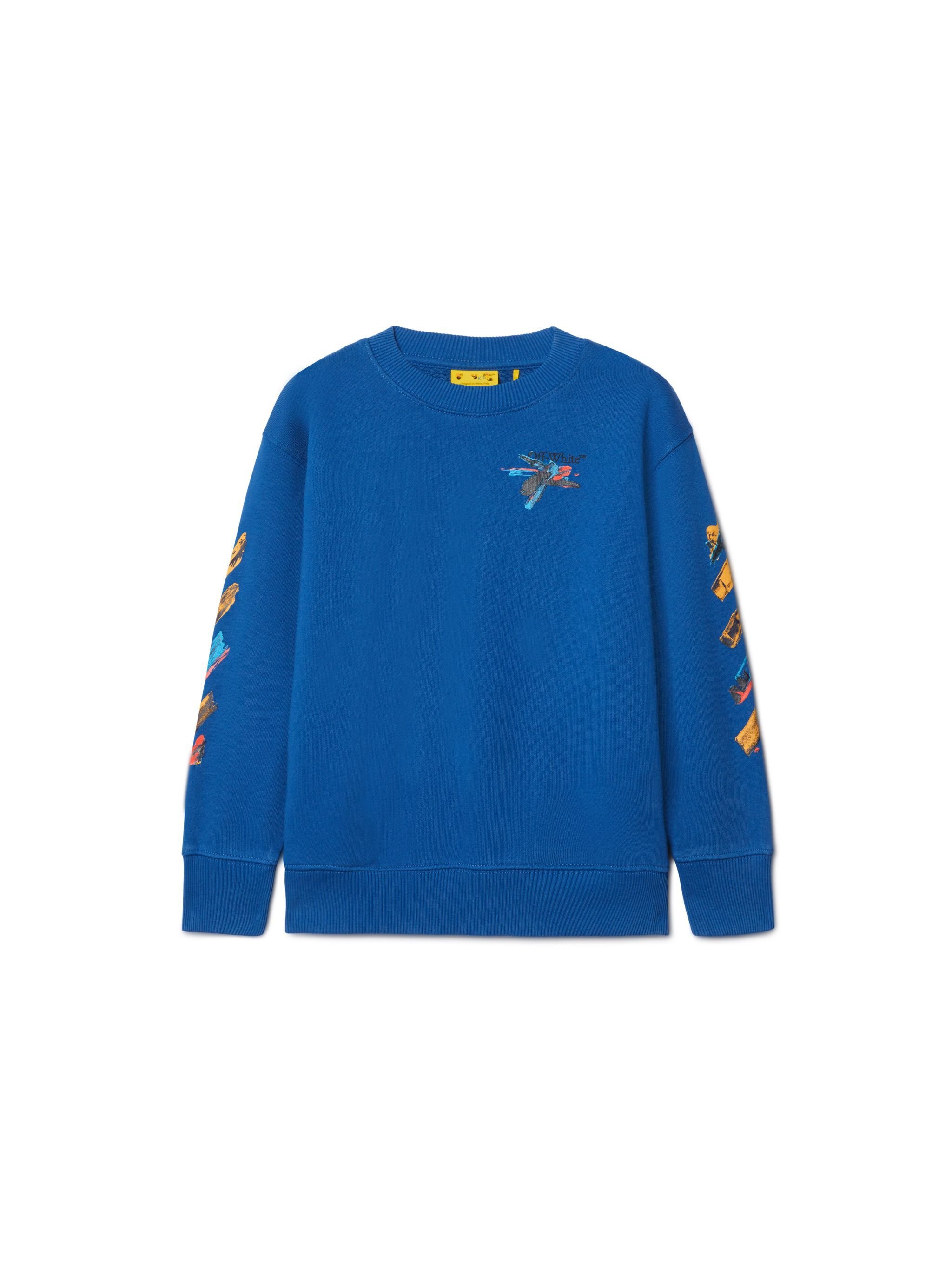 OFF WHITE Felpa Con Motivo Paint Arrow BLU OBBA001S25FLE007
