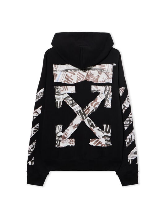 Newspaper Arrow Skate Hoodie OFF WHITE Newspaper Arrow Skate Hoodie BLACK - WHITE OMBB085F25FLE00E