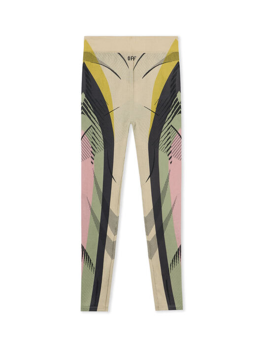 OFF WHITE Seamless Col Block Capri Pants Sand Wisteria 2LI00236K