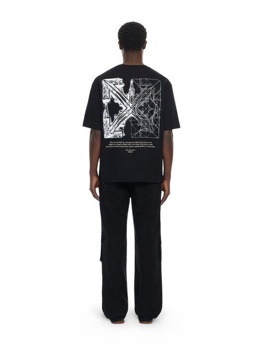 OFF WHITE Milano City Garments Skate  T-Shirt BLACK 44MAA120S26J01G