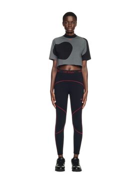OFF WHITE Black Cropped Golf T-Shirt GREY OWAA132T24JER001