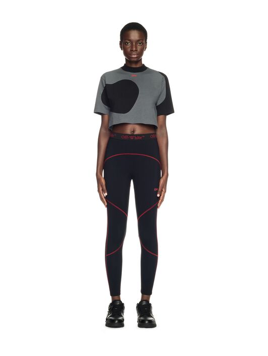 OFF WHITE Black Cropped Golf T-Shirt GREY OWAA132T24JER001