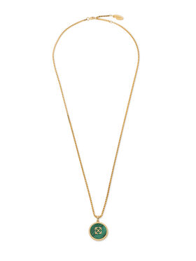 OFF WHITE Arrow Malachite Medallion Necklace STERLING SILVER C06050