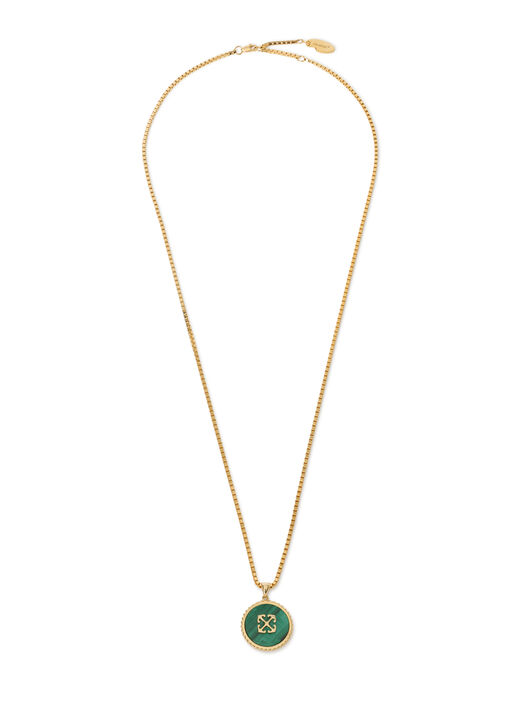 Arrow Malachite Medallion Necklace OFF WHITE Arrow Malachite Medallion Necklace STERLING SILVER C06050