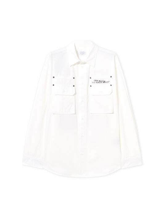 OFF WHITE Camicia Overshirt Type Arrow Poplin WHITE 44XGE04VS26F001