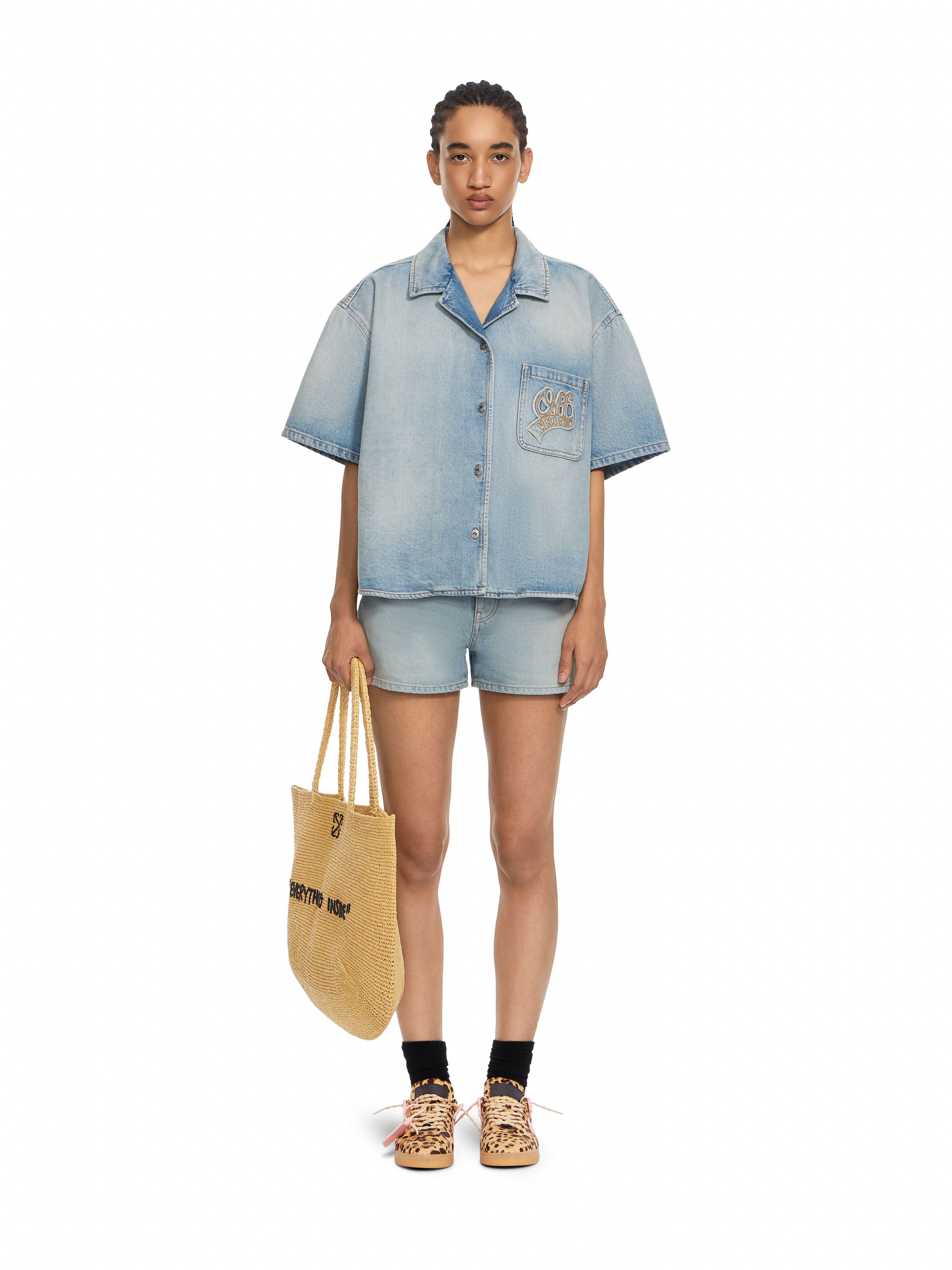College Patch Denim S/S Shirt OFF WHITE College Patch Denim S/S Shirt Bleachobacco 2FA00585T