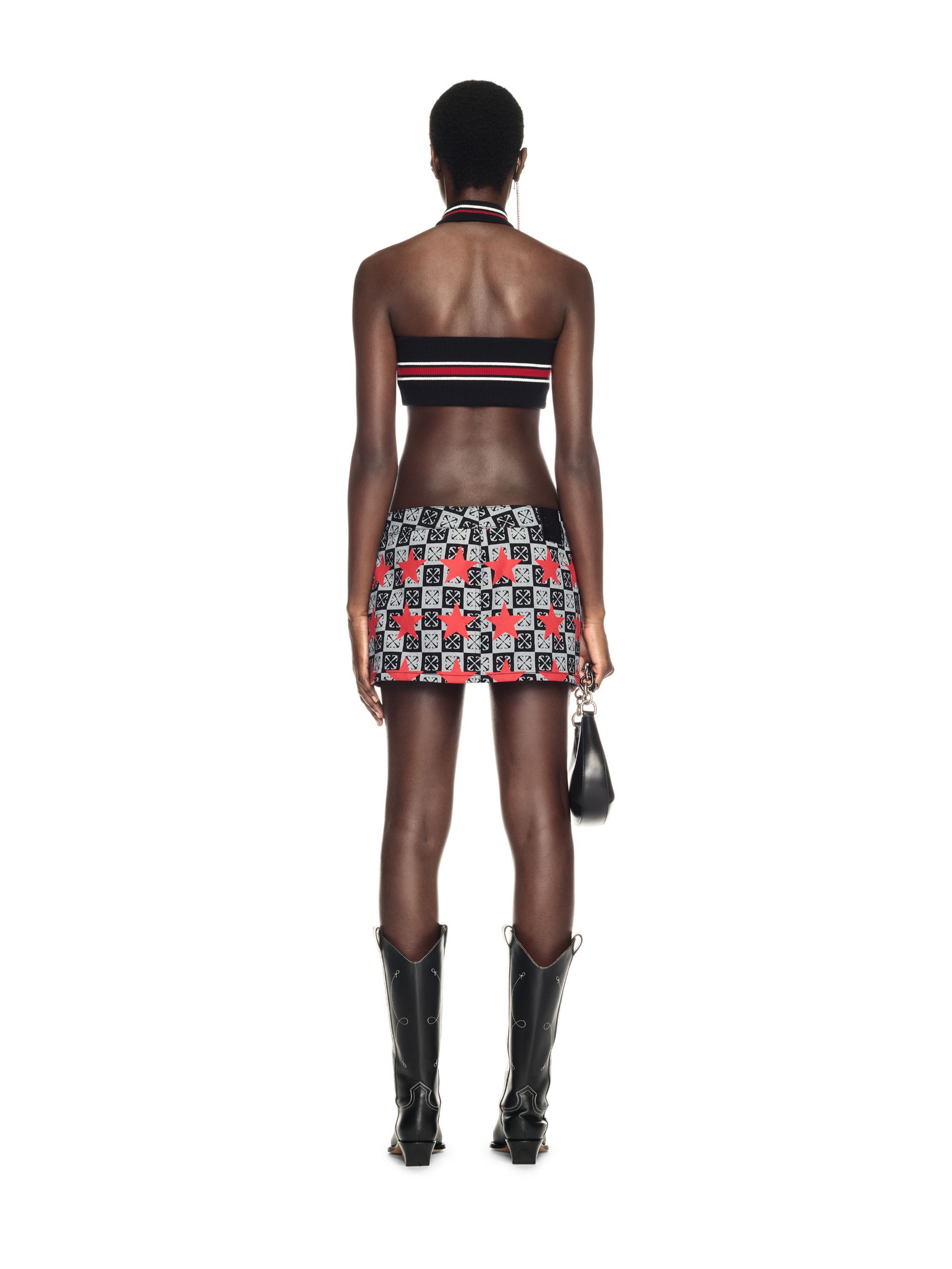 OFF WHITE Printed Star Denim Skirt BLACK OWYF02AW24DEN001