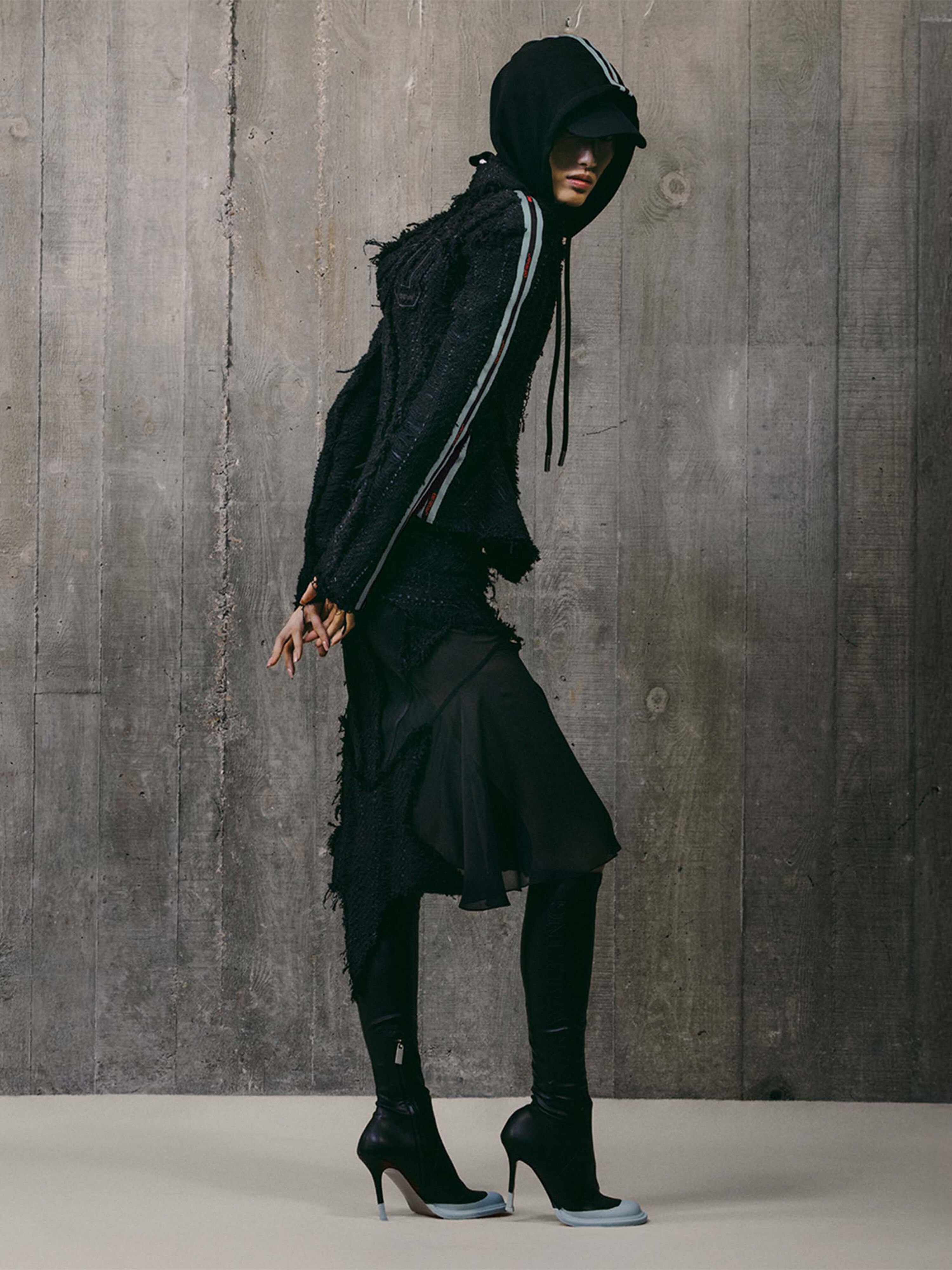 OFF WHITE Tweed Star Skirt BLACK - NO COLOR OWCW00XW25FAB002