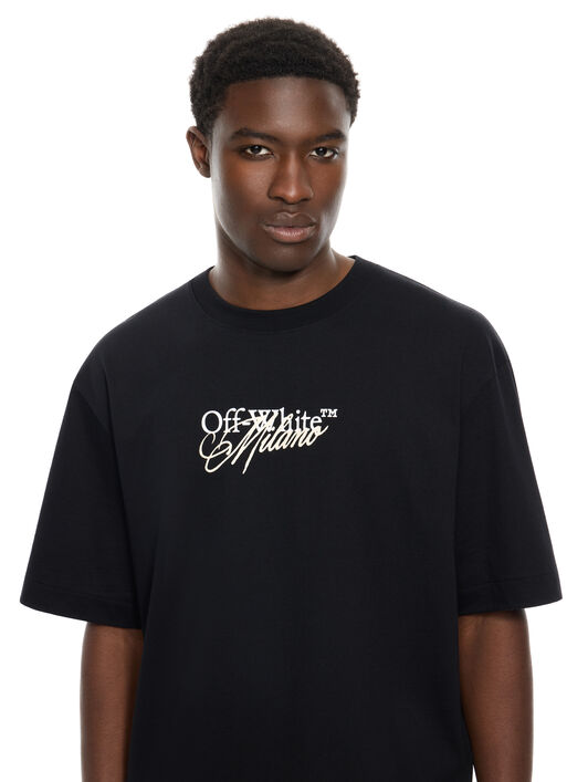OFF WHITE Milano City Garments Skate  T-Shirt BLACK 44MAA120S26J01G