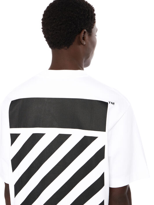 OFF WHITE Flannel Diagonal Skate Logo Tee WHITE - BLACK OMAA120F25JER00N
