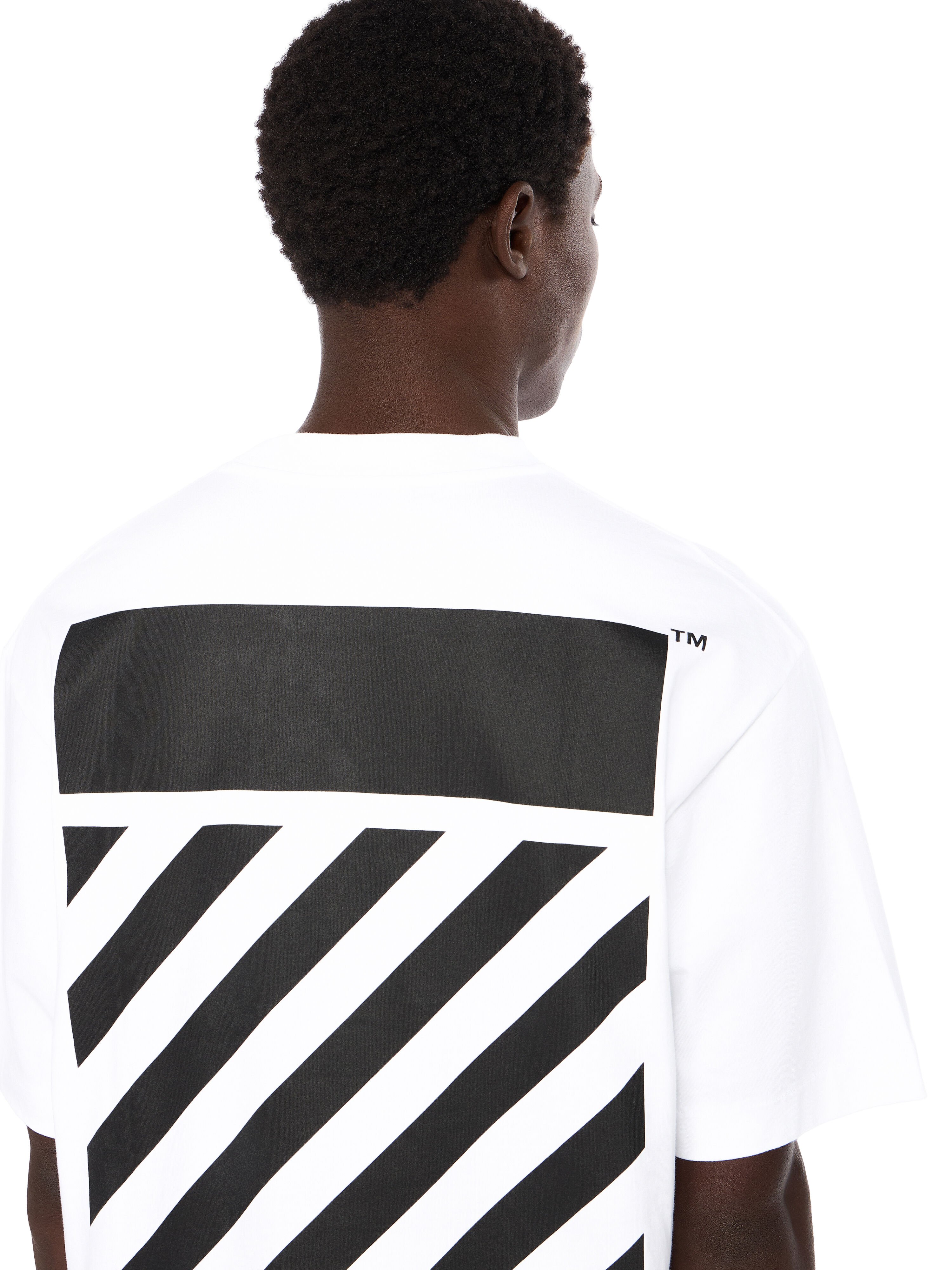 OFF WHITE Flannel Diagonal Skate Logo Tee WHITE - BLACK OMAA120F25JER00N