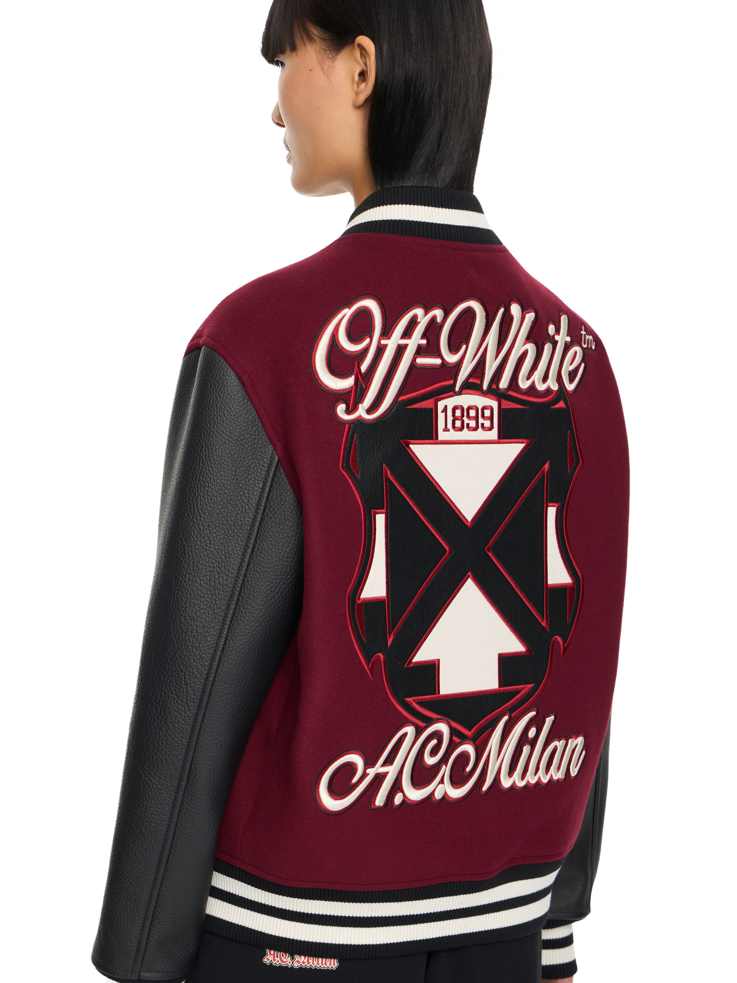 AC Milan X Off-White™ Varsity Jacket OFF WHITE AC Milan X Off-White™ Varsity Jacket Black-No Color 29G00568T