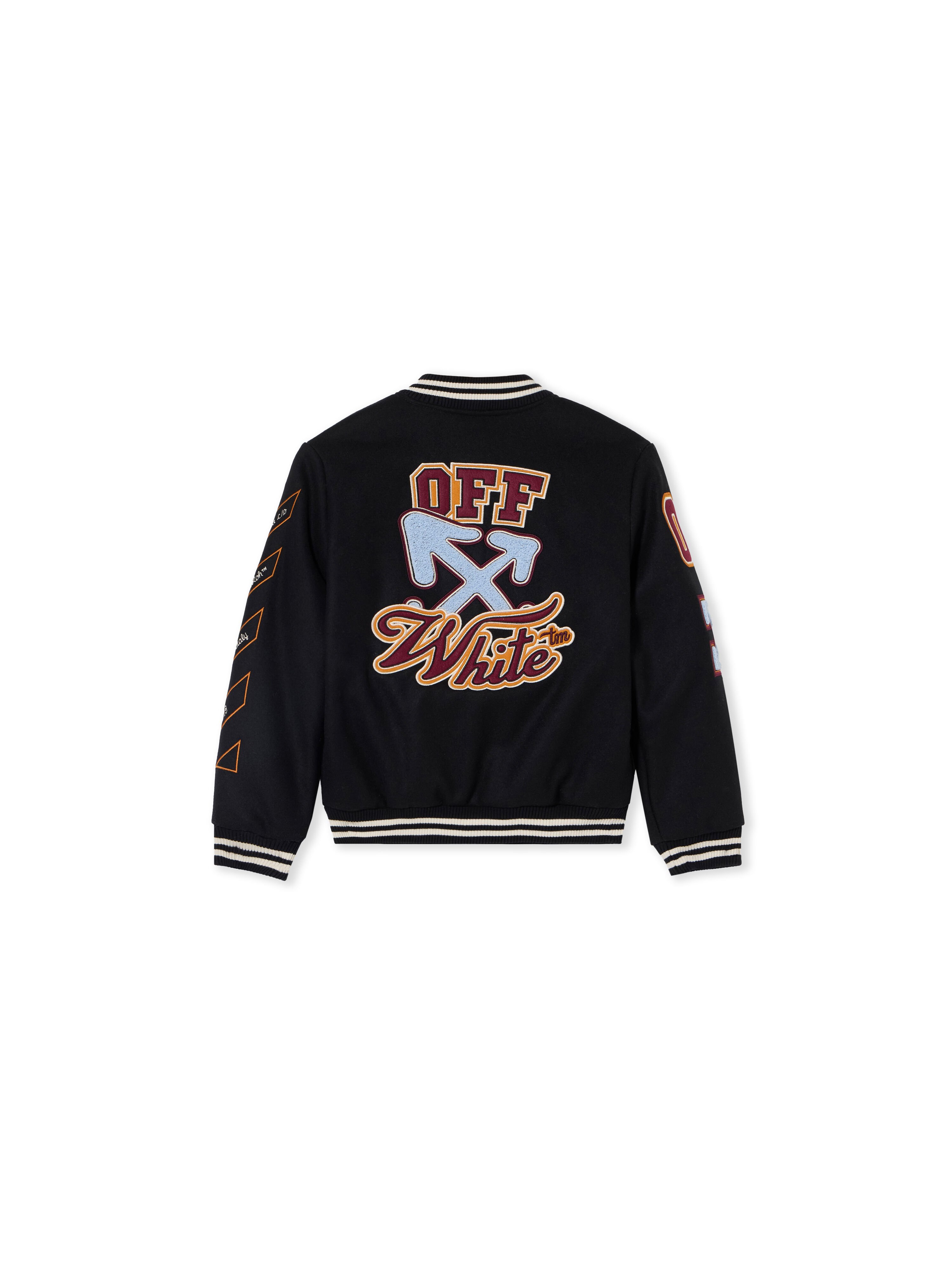 Off-White Patch Varsity Jacket OFF WHITE Off-White Patch Varsity Jacket BLACK 44BEH001F26F001
