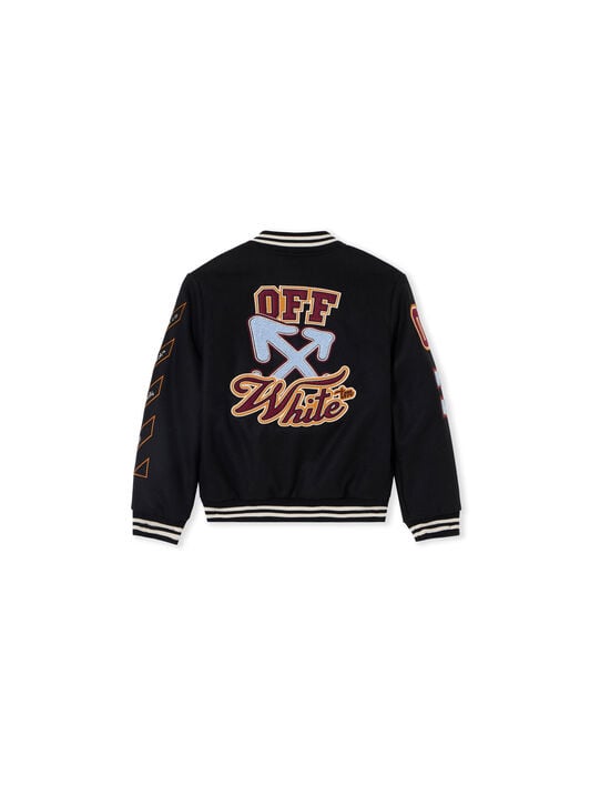Off-White Patch Varsity Jacket OFF WHITE Off-White Patch Varsity Jacket BLACK 44BEH001F26F001