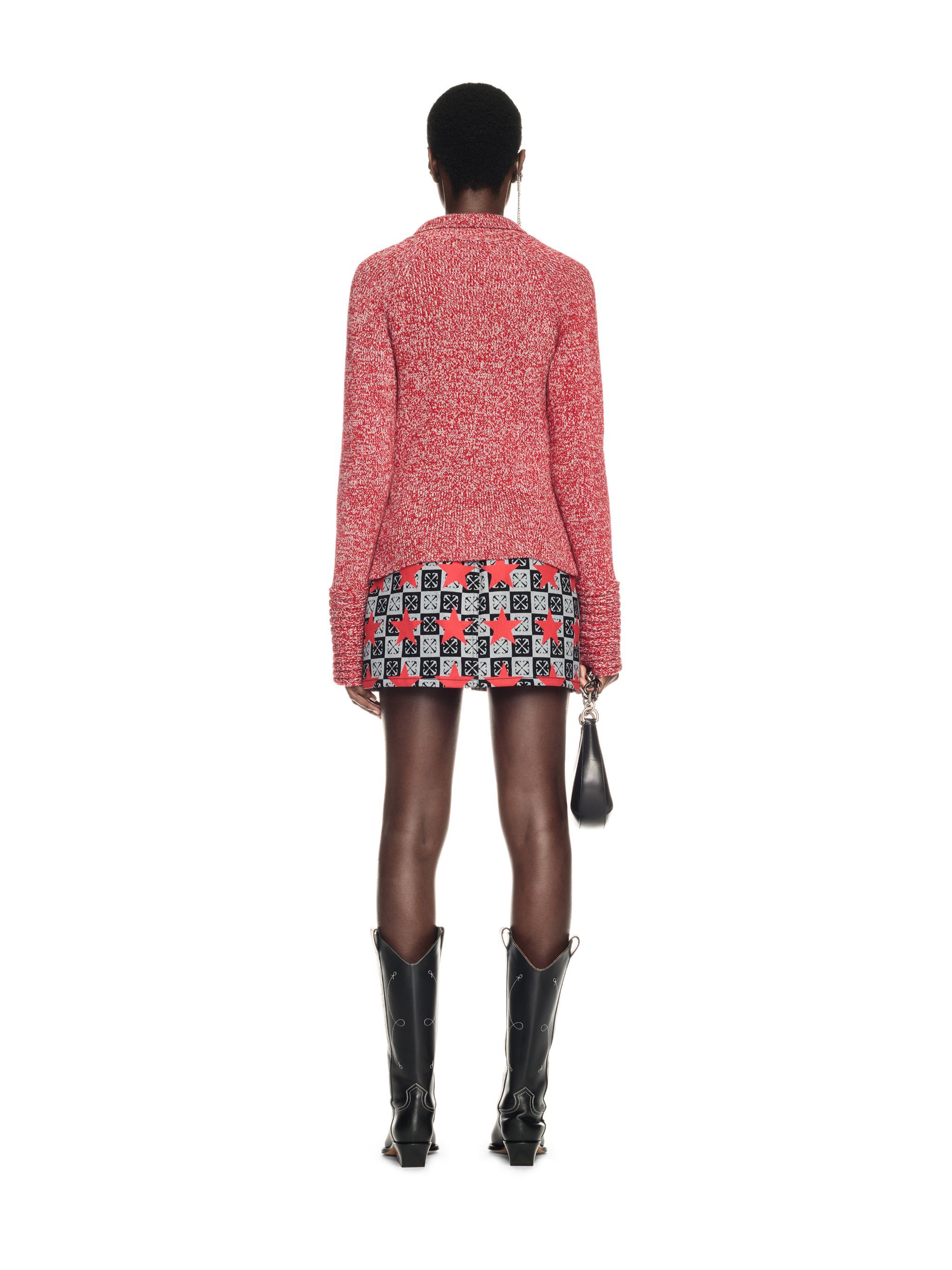 OFF WHITE Blend Knit Jkt RED OWHB04BW24KNI001