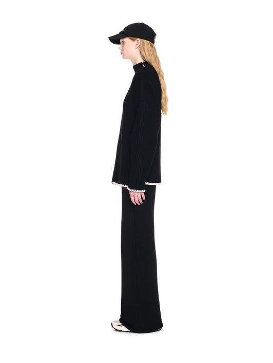 OFF WHITE Merino Wo Trim Arrow Turtlen BLACK OWHF054F24KNI001