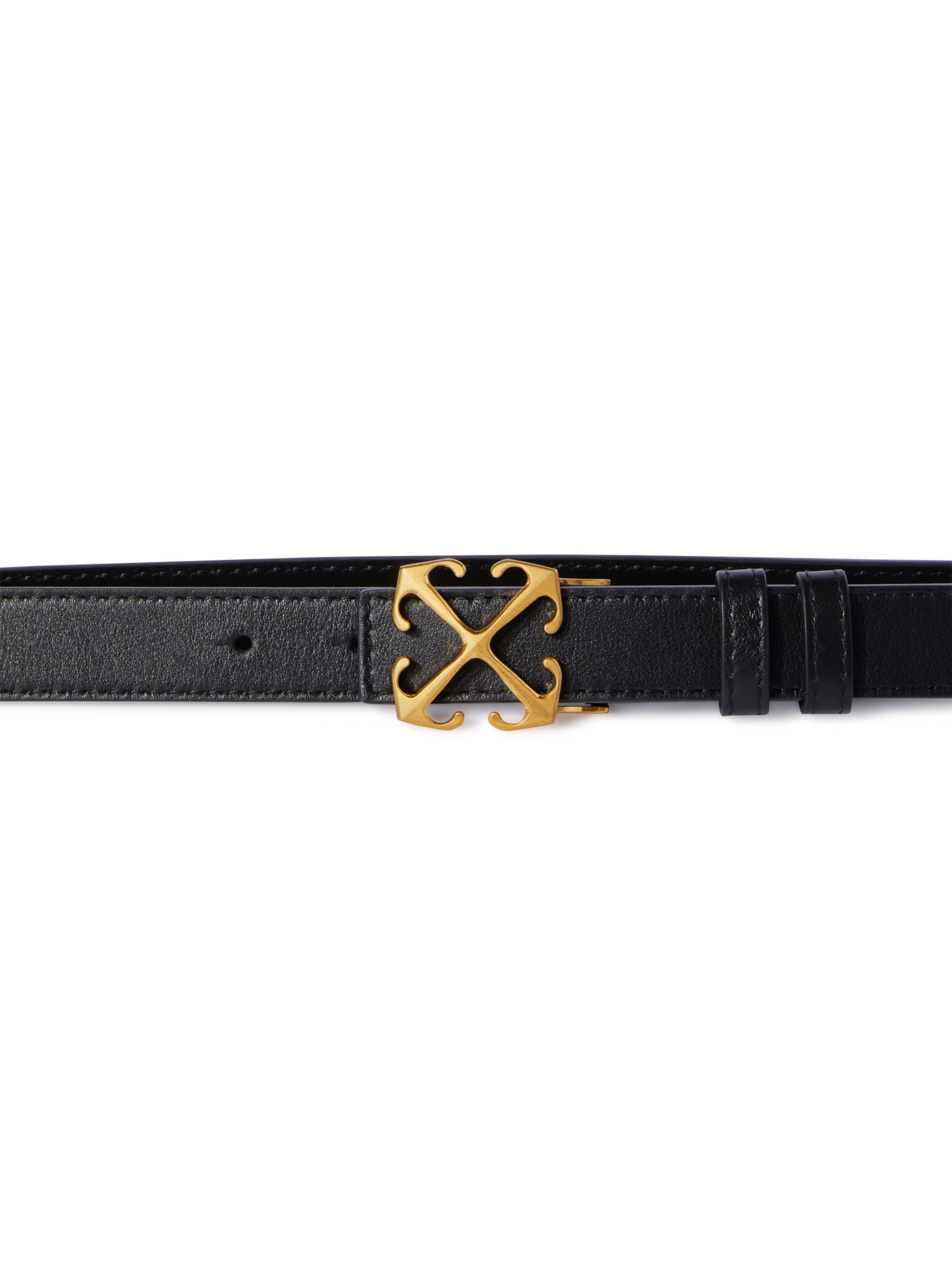 OFF WHITE Black/Gold Arrow Belt 25 BLACK OWRB133C99LEA001