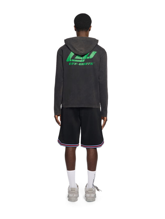 OFF WHITE Desert Ow 90S Hooded L/S Tee VINTAGE BLACK - GREEN OMAB09DW25JER001
